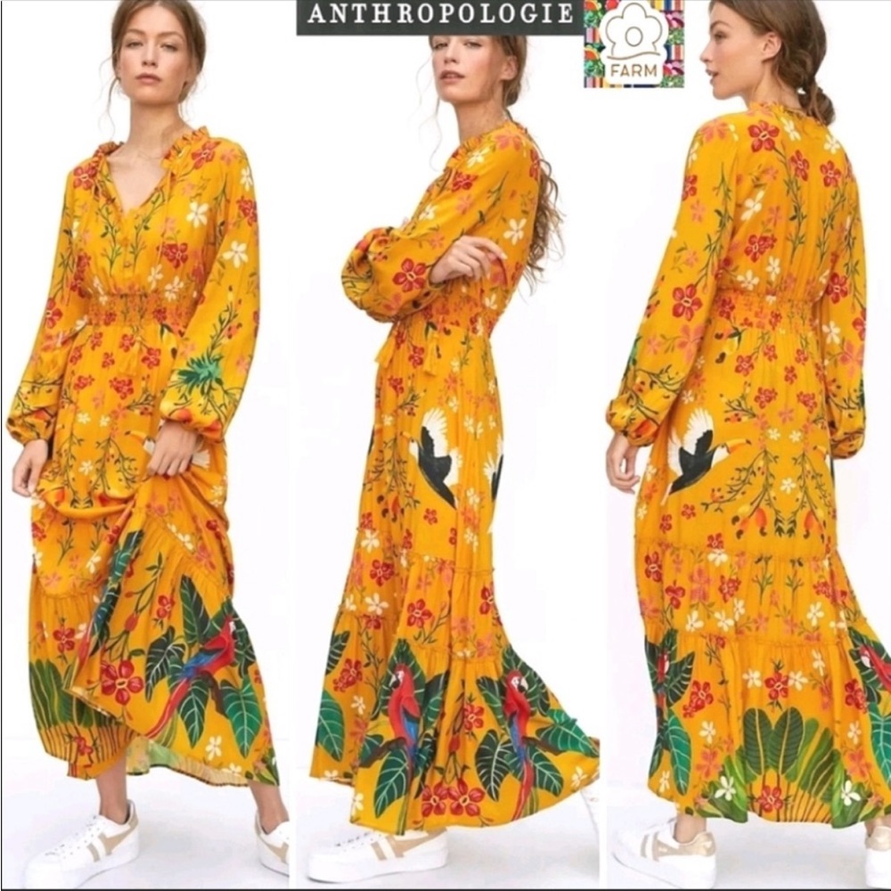 Anthropologie Farm Rio Cristy Maxi Dress Sz L